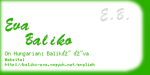 eva baliko business card